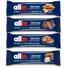 24 חטיפי חלבון אול אין 100 גרם | Allin